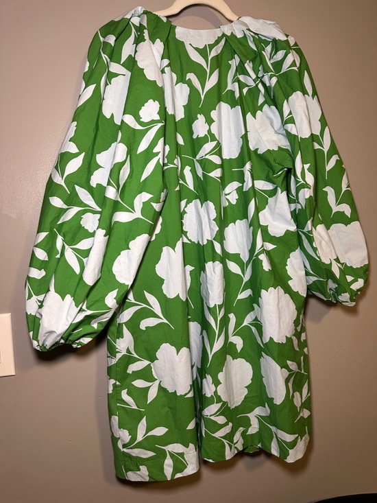 kate spade Green and White Floral Puff-Sleeve Mini Dress - Picture 9 of 11
